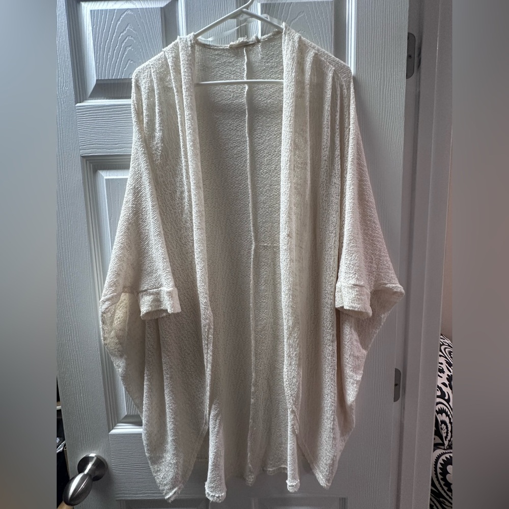 Painted Threads Textured Cream Cardigan
